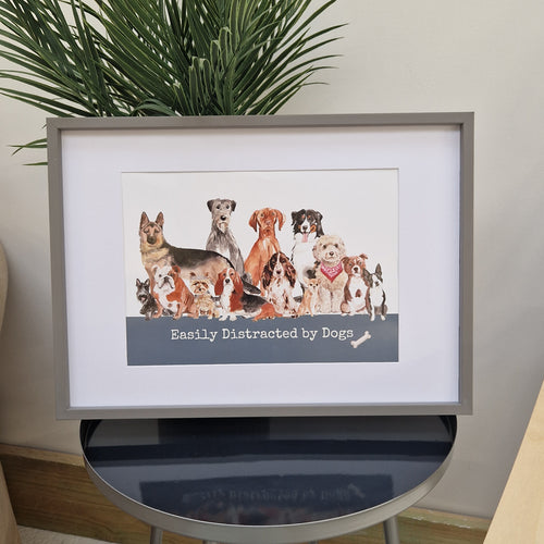Easily Distracted By Dogs - A4 Print