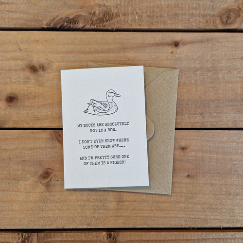 Ducks In A Row - Greetings Card A7