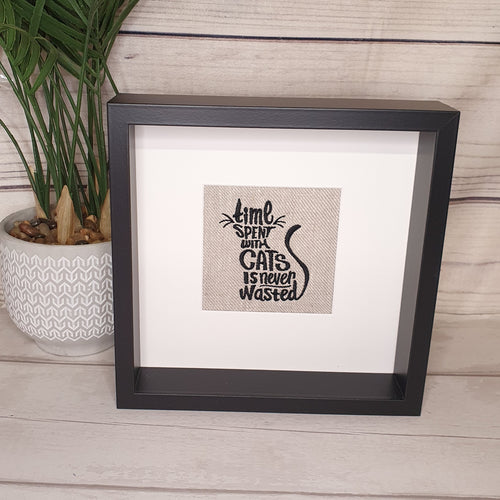 Time With Cats Embroidered Frame