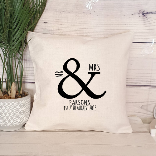 Mr & Mrs personalised cushion,Wedding Gift,Cushion,Personalised